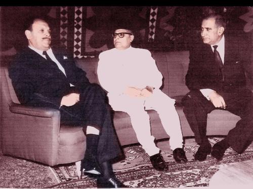 WITH FIELD MARSHAL MUHAMMAD AYUB KHAN, PRESIDENT OF THE ISLAMIC REPUBLIC OF PAKISTAN AND MR. MONEM KHAN, GOVERNOR OF EAST PAKISTAN AT THE WALIMA RECEPTION OF CAPTAIN NISAR AKBAR KHAN IN 1962 AT 2 HARLEY STREET, RAWALPINDI CANTONMENT, THE OFFICIAL RESIDENCE OF THE FEDERAL MINISTER OF HOME & KASHMIR AFFAIRS .